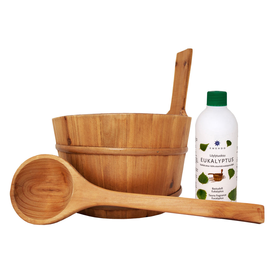 Saunaspand og Øse sæt inklusive Eucalyptus 500 ml